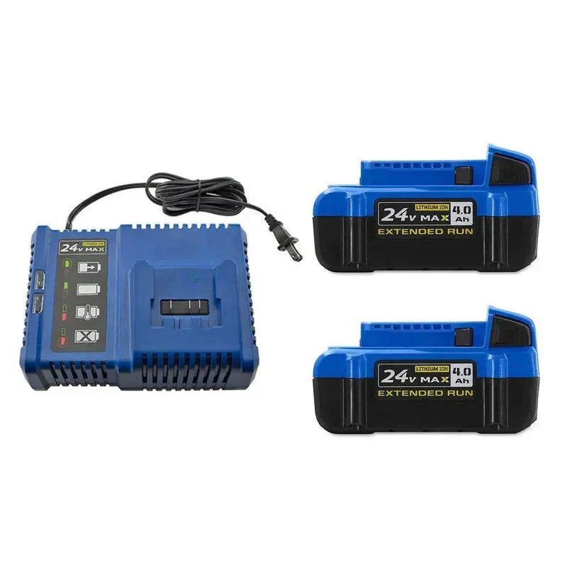 24-Volt Max 2-Pack 4 Amp-Hour Lithium Power Tool Battery Kit With Charger 24-Volt Max 2-Pack 4 Amp-Hour Lithium Power Tool Battery Kit With Charger