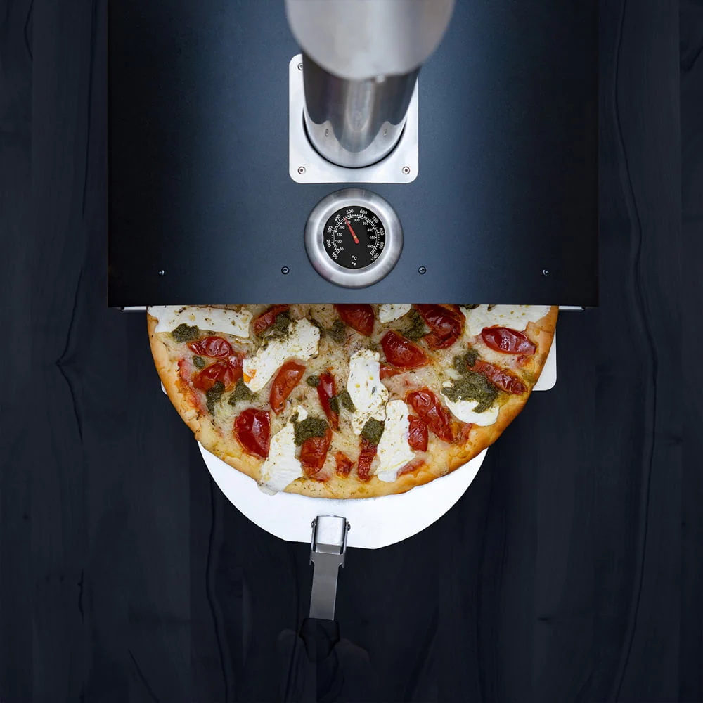 Deco Chef Outdoor Pizza Oven with 2-in-1 Pizza and Grill Oven Functionality, 13" Pizza Stone, 3-Layer Stainless Steel Construction, Pizza Peel, Dough Scraper, Scoop, Slotted Grill (Black) - (Open Box - Image 5