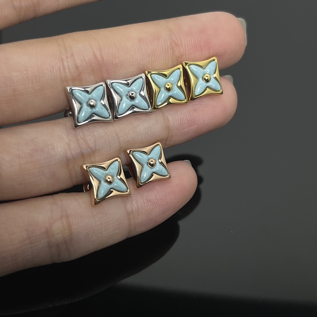 Louis Vuitton Amazonite Stud Earrings - Original Replica Club
