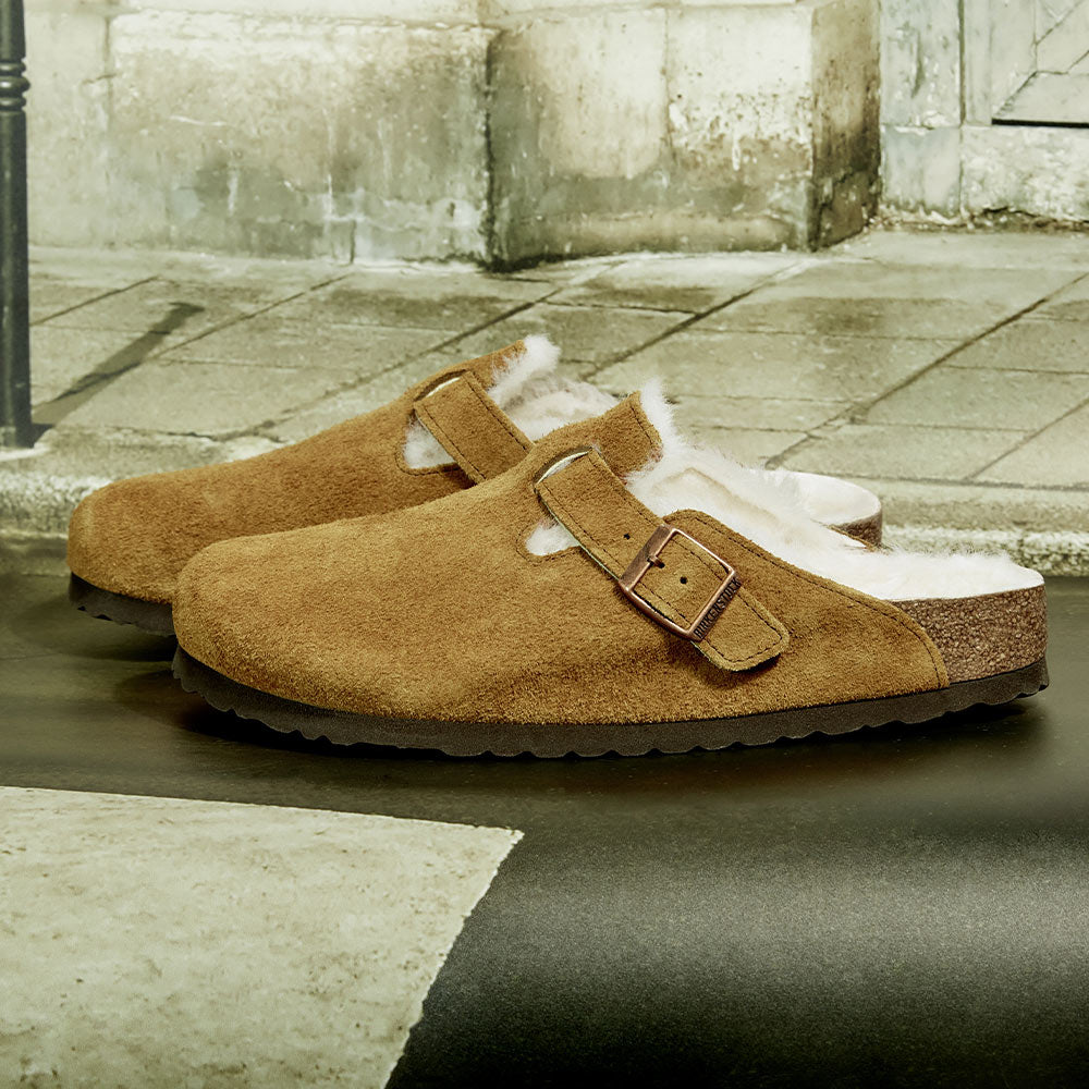 Birkenstock - Sabots Boston en Fourrure - Marron
