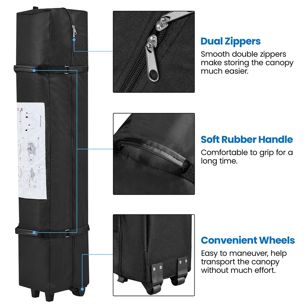Renwick 8x8 Ft Instant Pop Up Canopy with One Push To Lock Setup Mechanism, Blue - Image 6