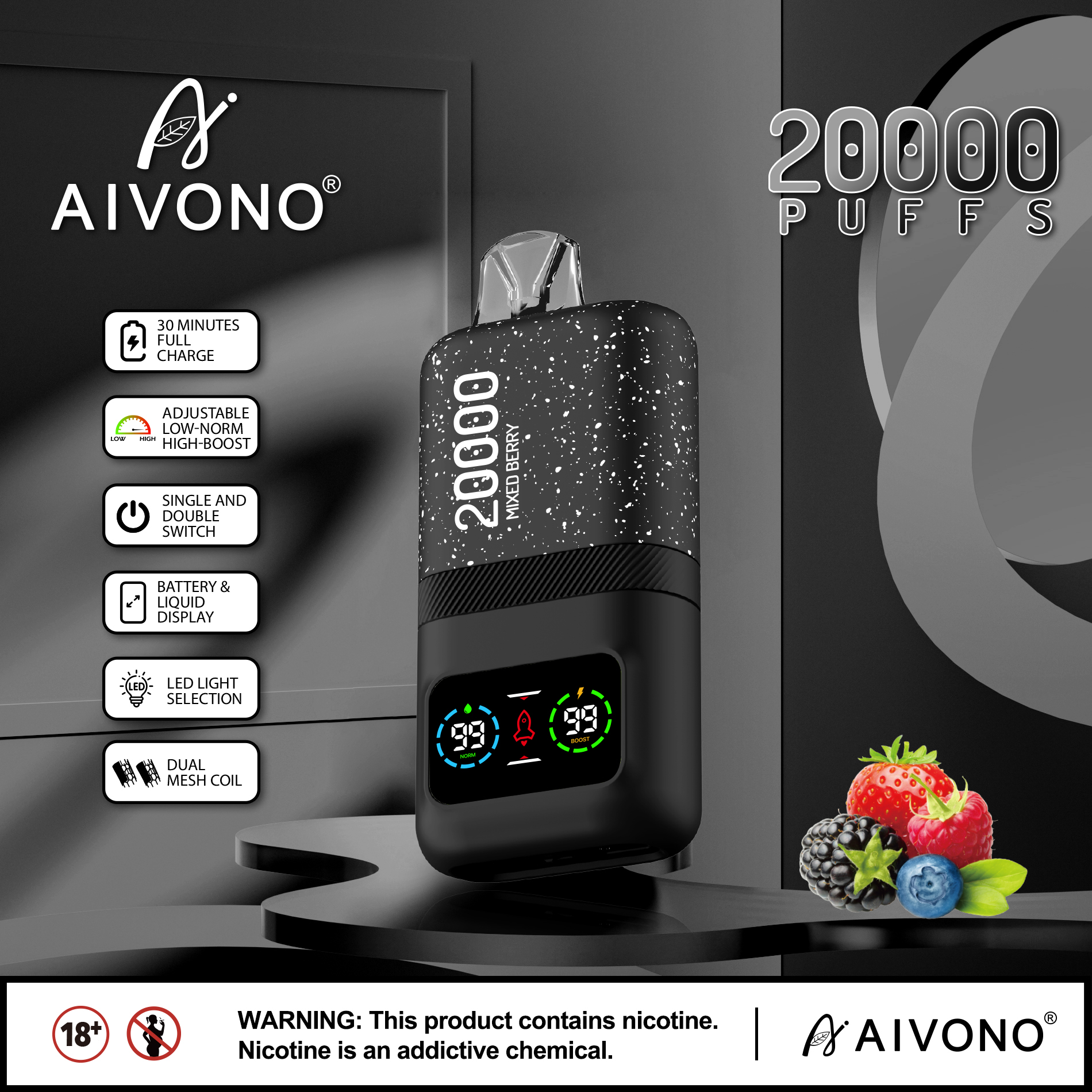 （50 pack）AIVONO AIM MAGIC 20000 Puffs Disposable Vape