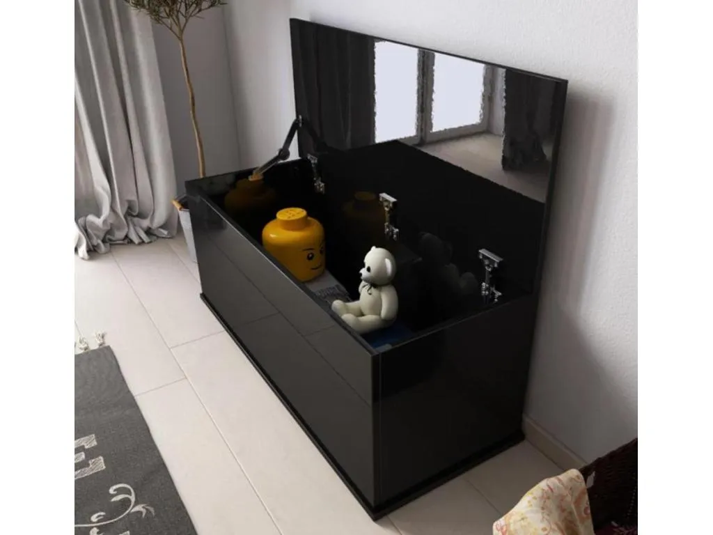 Baúl dormitorio negro 100x40x40 cm ariel hpm3141964