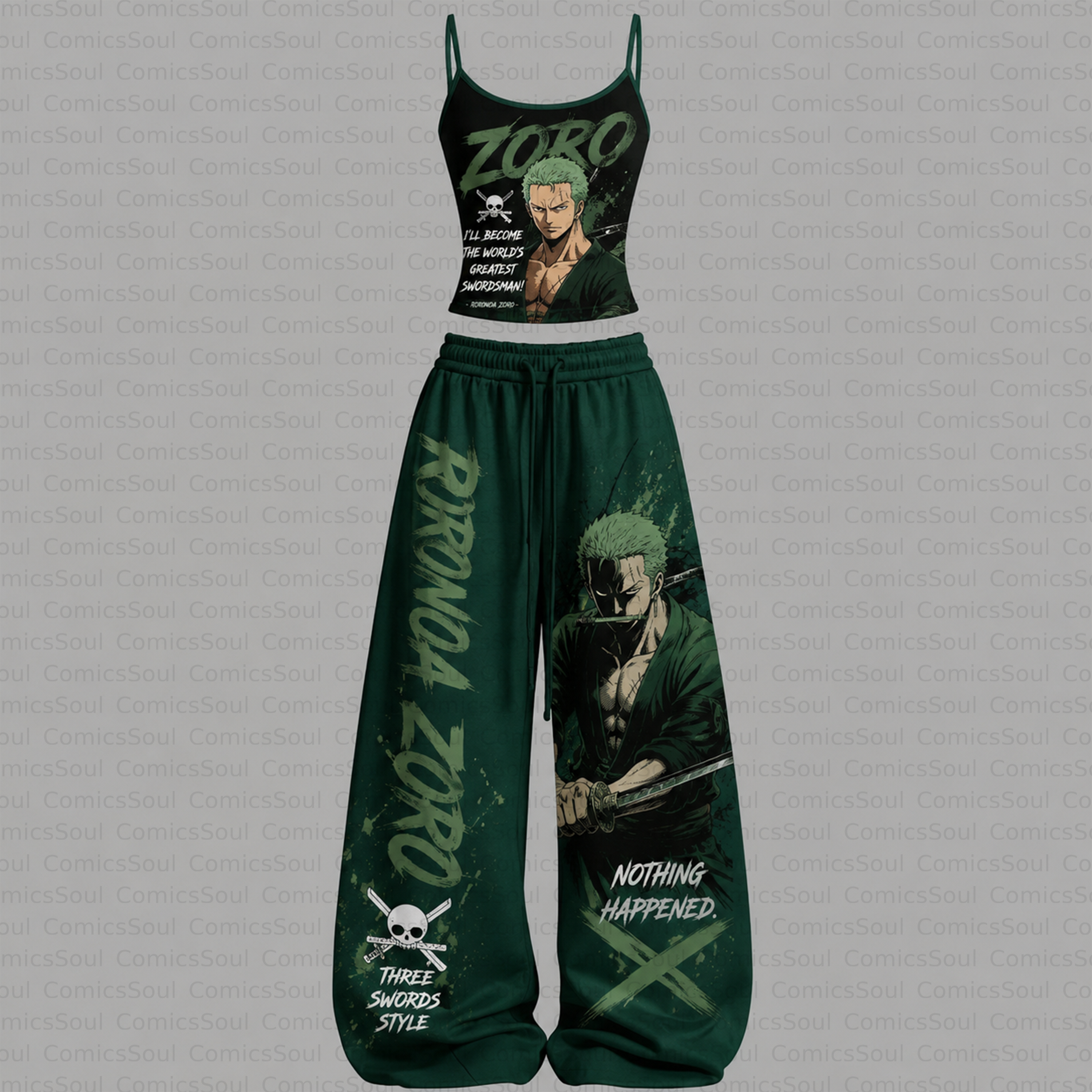 One Piece Top & Elasticated Trousers Two-Piece Set 3051031 TeeThreads Sustain the Scene with Custom Apparel