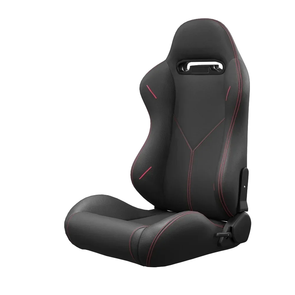2PC Universal Reclinable Bucket Racing Seats With Adjustor Slider - Red PVC Leather - Image 8 2PC Universal Reclinable Bucket Racing Seats With Adjustor Slider - Red PVC Leather - Image 8