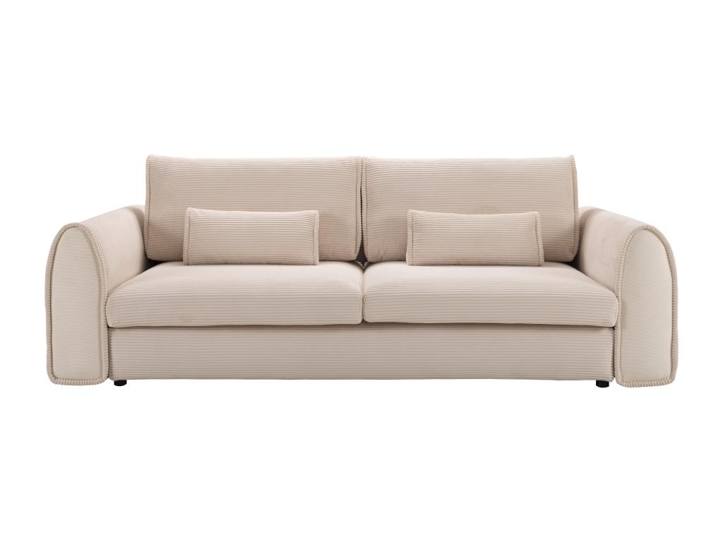 Sofá cama de 3 plazas de terciopelo beige