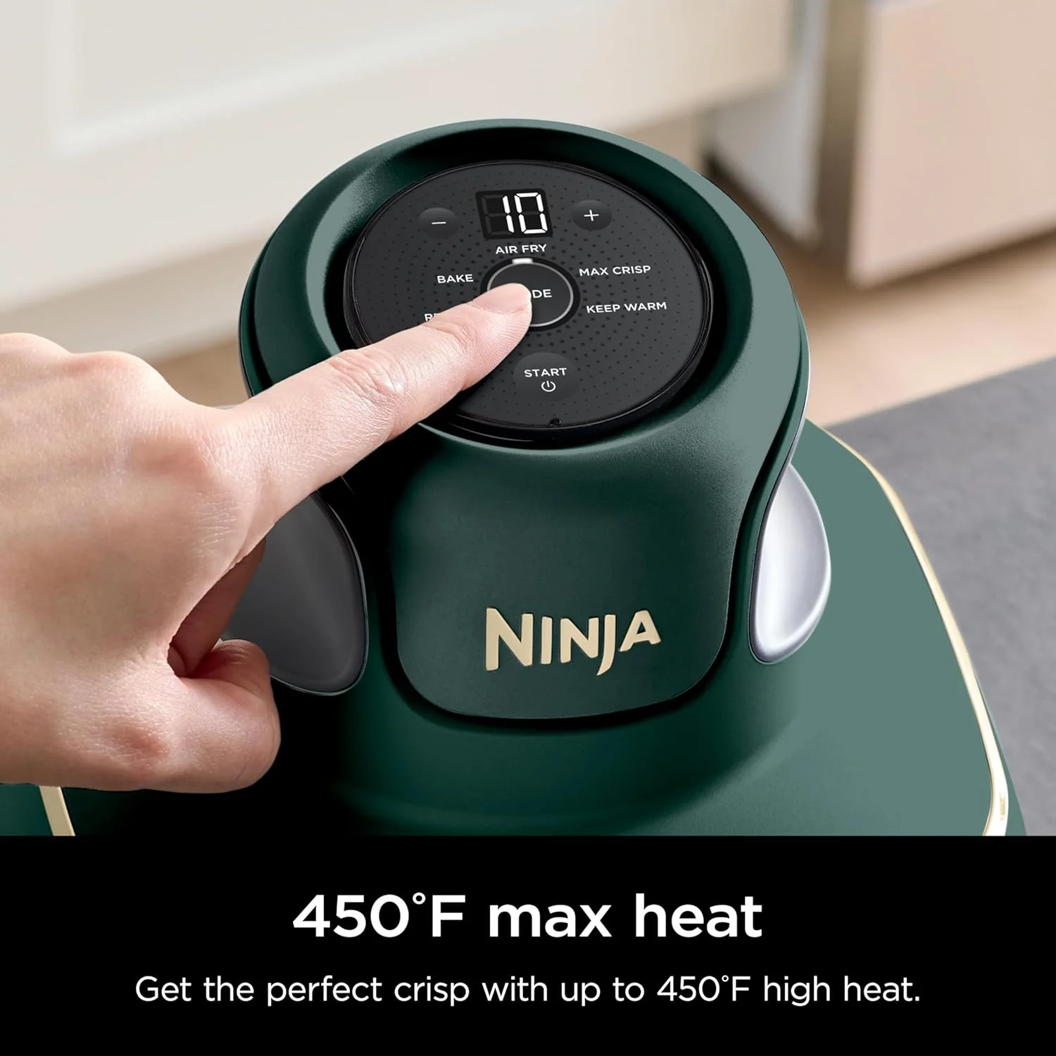 Ninja Crispi 5-in-1 Portable Glass Air Fryer Cooking System FN103BF, British Racing Green with Soft Gold Trim, 1500W, New - Image 13
