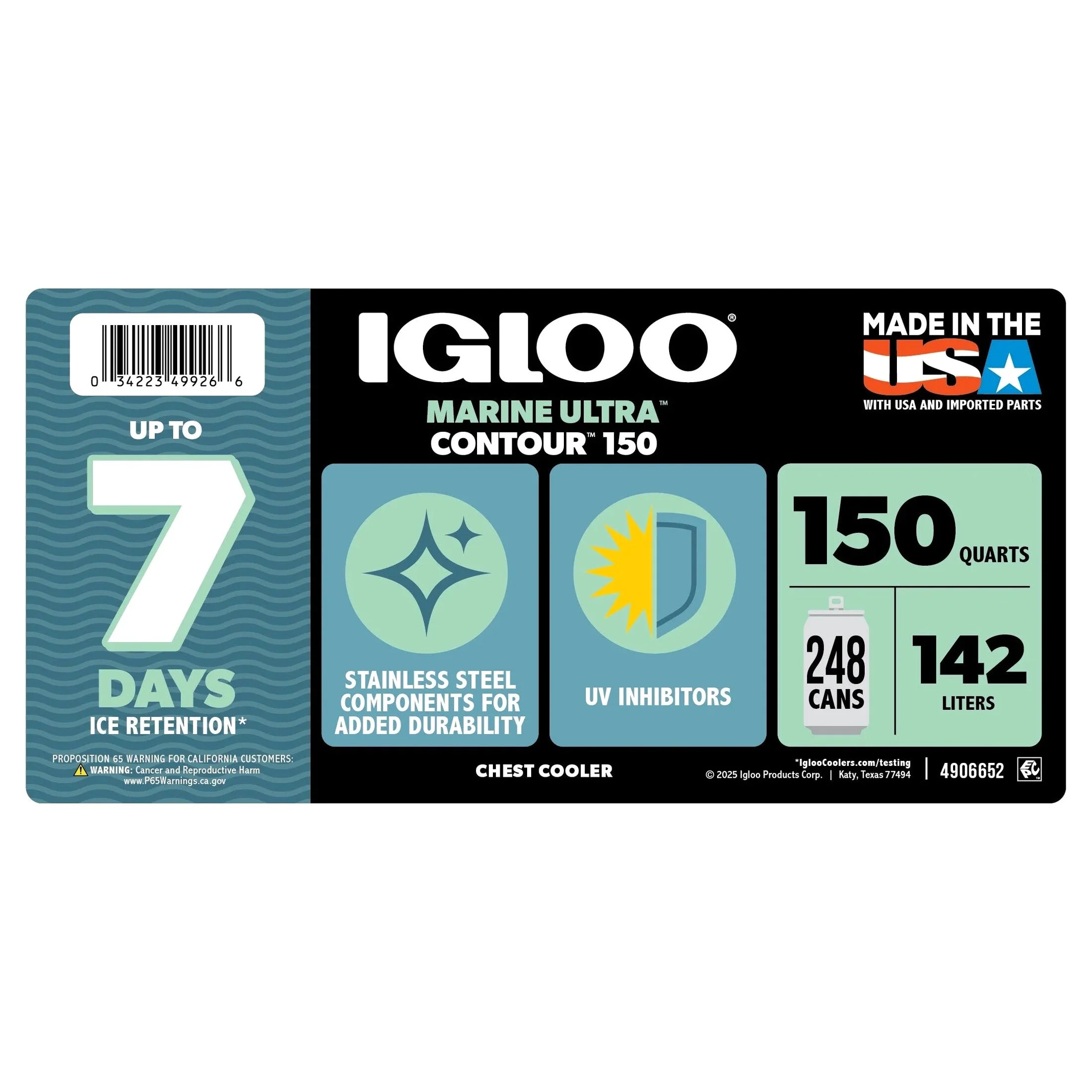 Igloo 150 QT Latitude Marine Hard Side Cooler, White - Image 6 Igloo 150 QT Latitude Marine Hard Side Cooler, White - Image 6