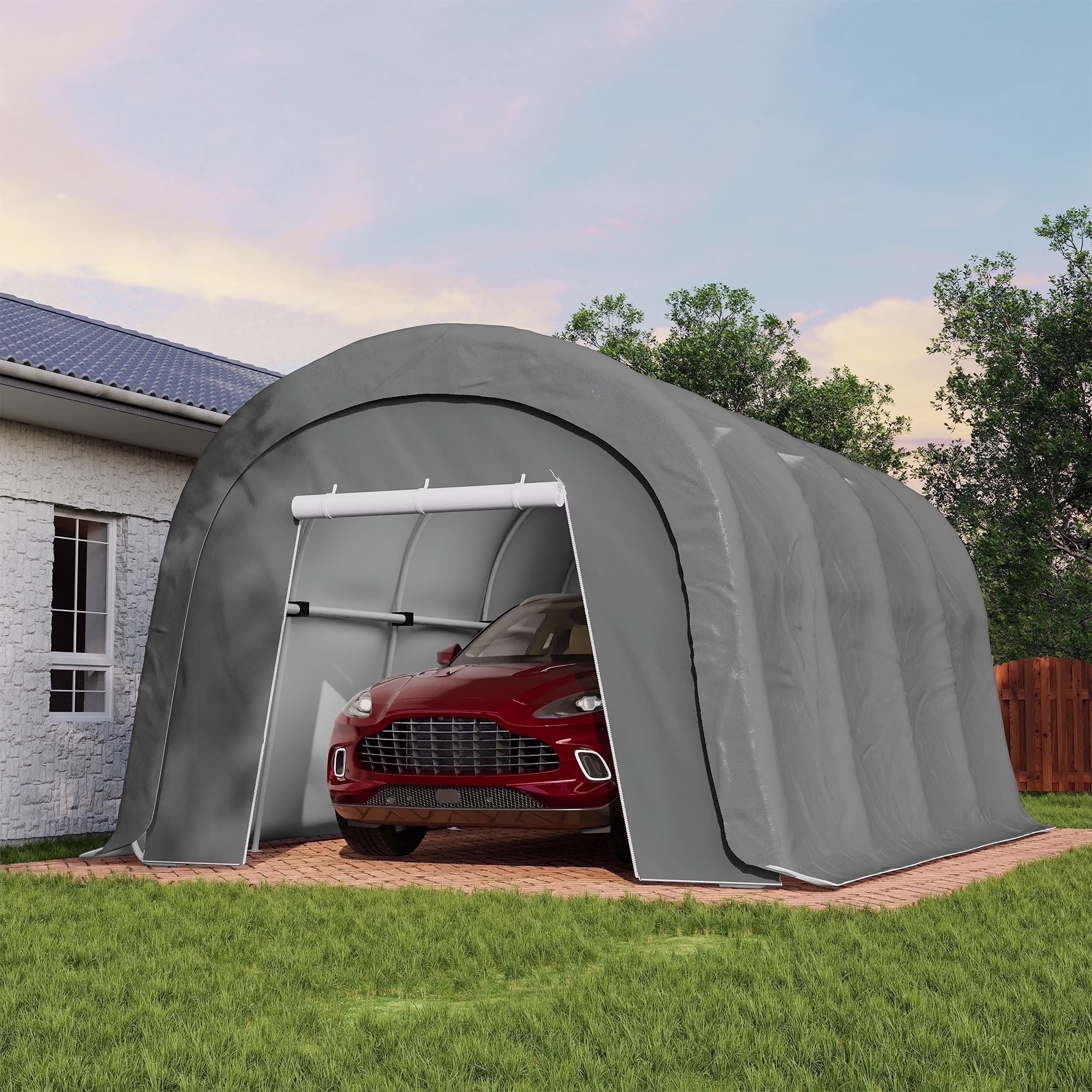 COSIEST 10'x20'Heavy Duty Carport ,Portable Outdoor Canopy Garage with Waterproof PE Roof and Steel Frame - Image 3