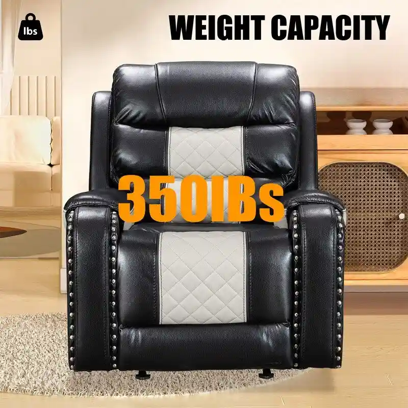 Spacious Faux Leather American-Style Recliner Chair for Living Room