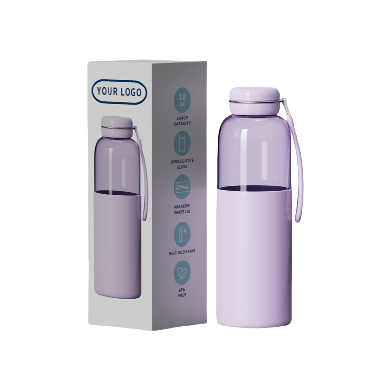 550ml high borosilicate glass water bottle