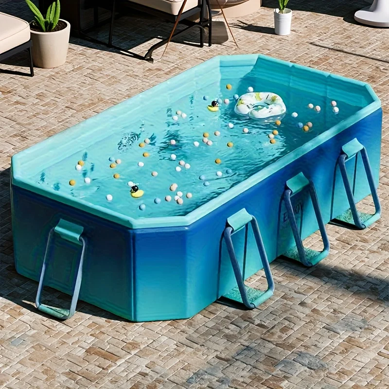 Adult Swimming Pool, Family Large Swimming Pool, Including Multiple Components, Durable PVC Material, Ideal For Outdoor Recreation, Summer Parties, Holidays And Family Gatherings - Image 4
