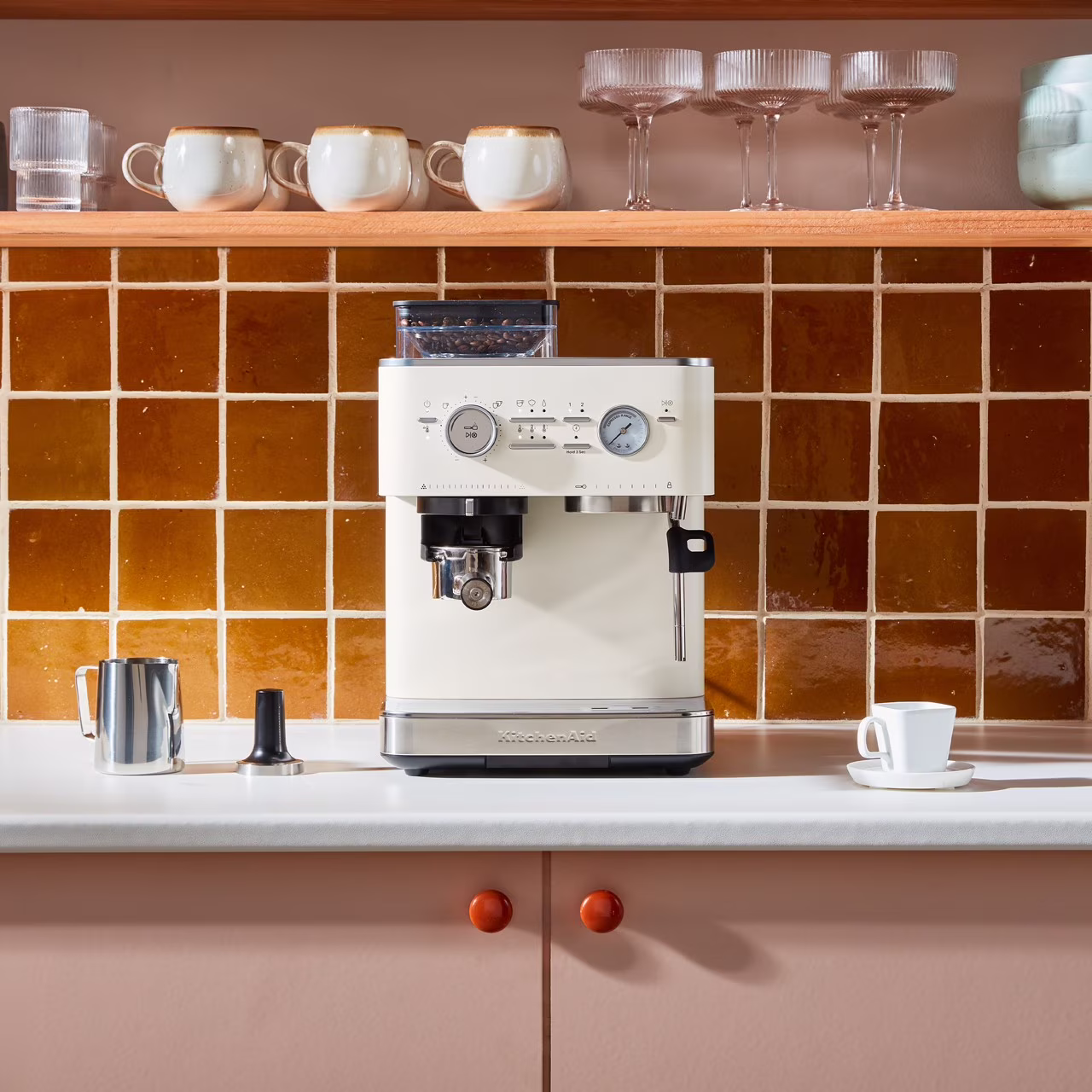 KitchenAid Semi Automatic Espresso Machine with Burr Grinder, KES6551