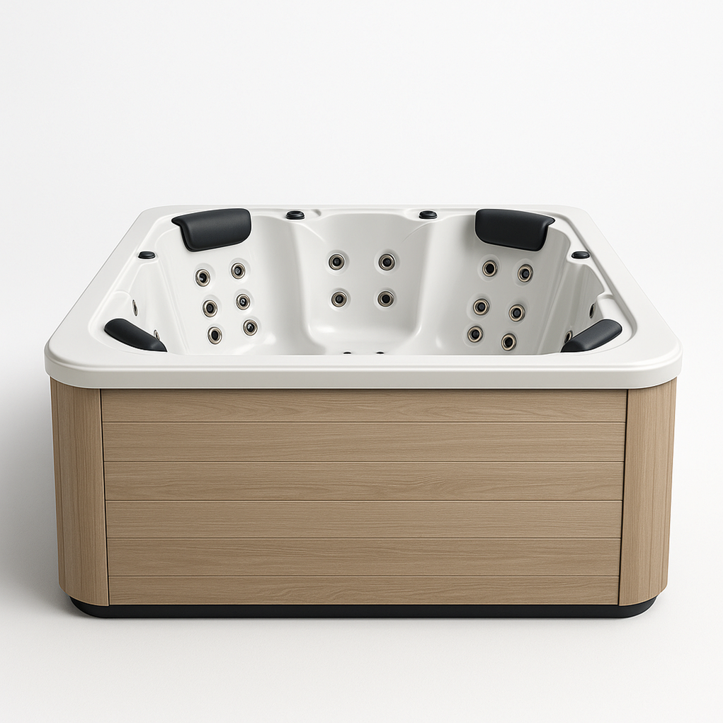 Spas rígidos 200x200x90 cm marrón/blanco ZYLCLyO484Fk