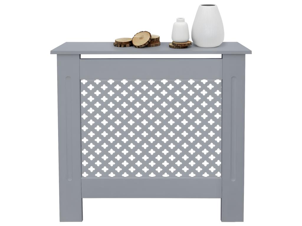 Cubreradiador MDF alveolar 78x19x82 cm gris Hogarmagic
