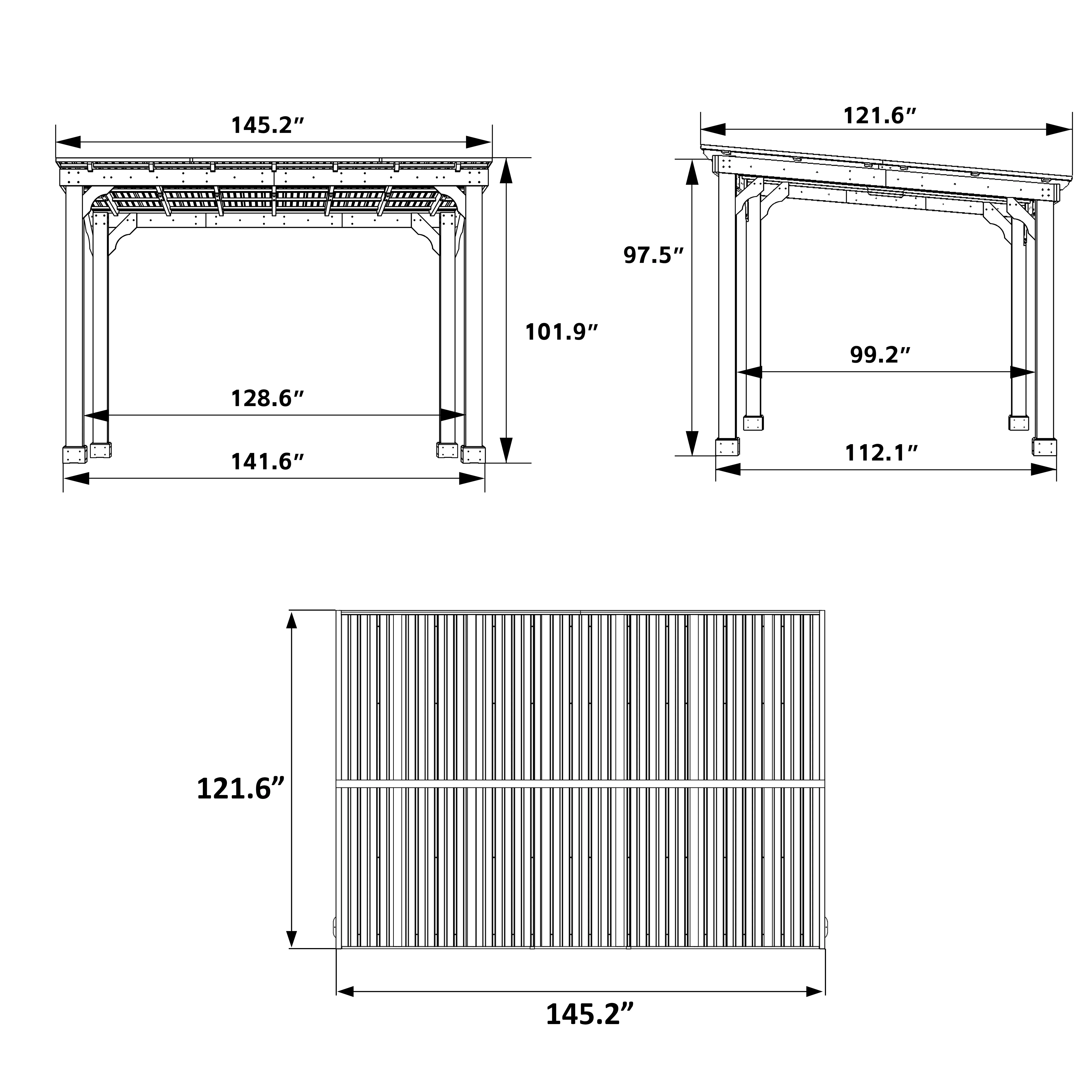 VEIKOUS 8' x 5' Outdoor Hardtop Gazebo, BBQ Grill Gazebo w/ Workstation Shelves for Lawn, Garden, Deck - Image 23