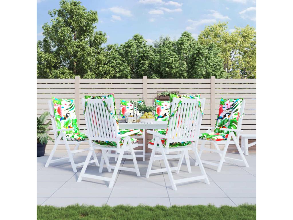 Cojines de silla con respaldo alto 6 uds tela Oxford multicolor