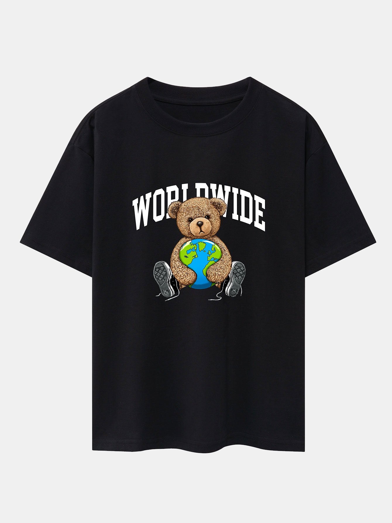 Worldwide Bear Print Heavy Weight Oversize T-Shirt