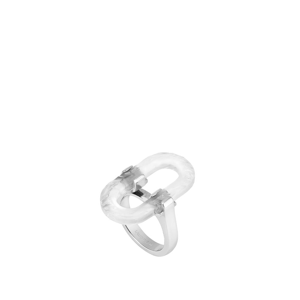 BAGUE EMPREINTE ANIMALE - CRISTAL INCOLORE, ARGENT