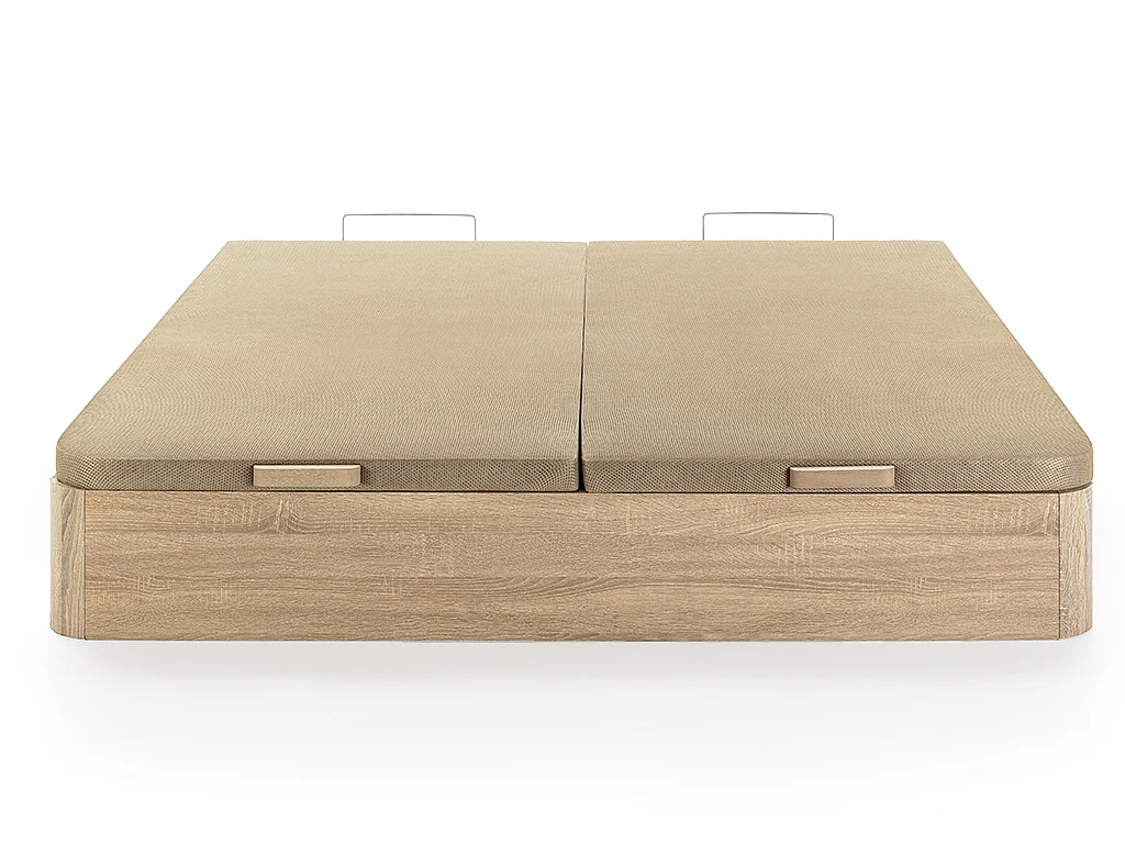 Somier con arcón HESTIA de YSMEE Canapé abatible tapa tapizada- Natural claro - 180 x 200 cm