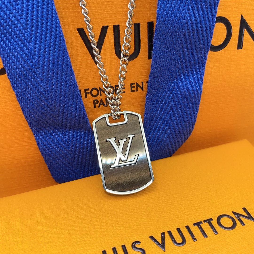 Louis Vuitton Two-sided Engraved Monogram Tag Necklace - Original Replica Club