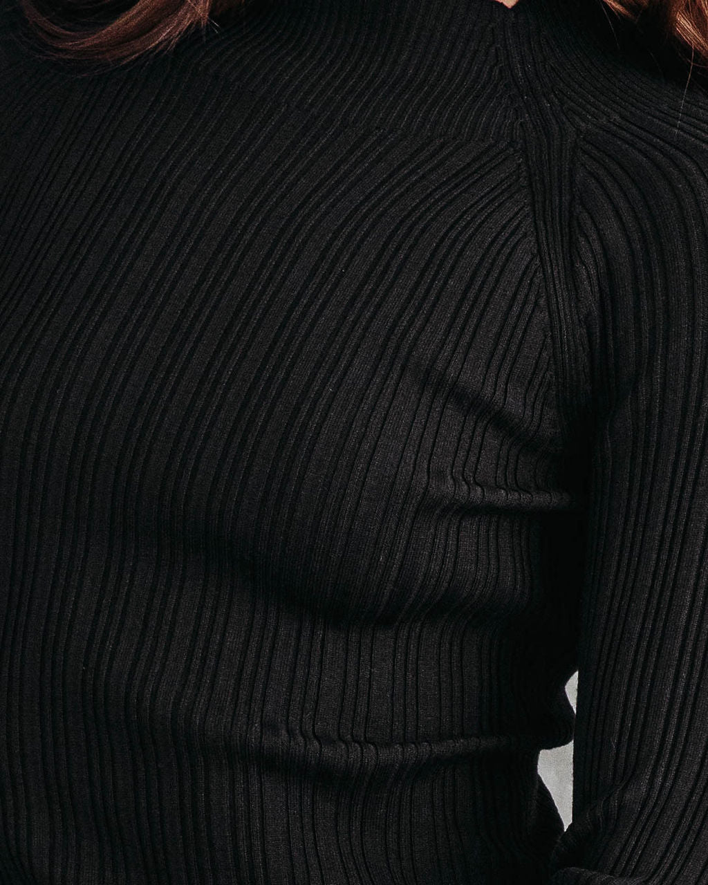 Thankful Soul Ribbed Mock Neck Midi Dress - Black - Se7enfashion