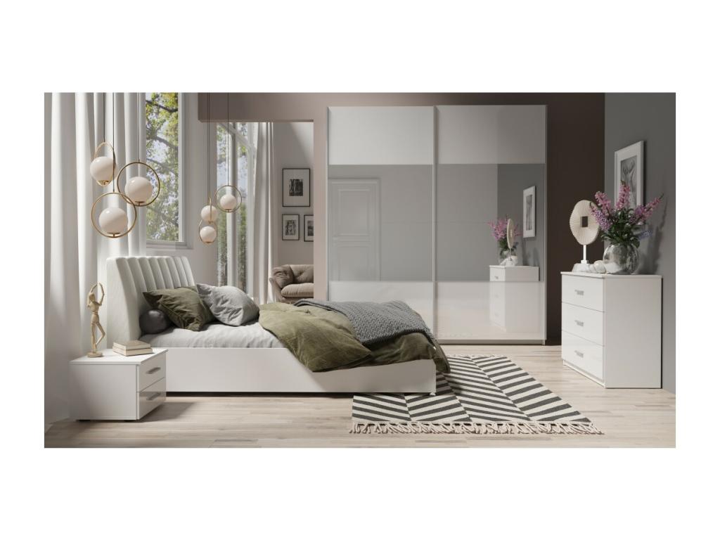 Armario 2 puertas correderas - blanco alpino - acabado brillante