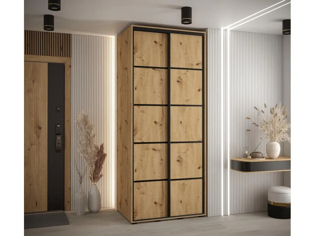 ARMARIO Vivircalido 4 DE PUERTAS CORREDERAS 235.2/120/45 2 puertas (Artisan/Artisan/Negro) bdfb42426