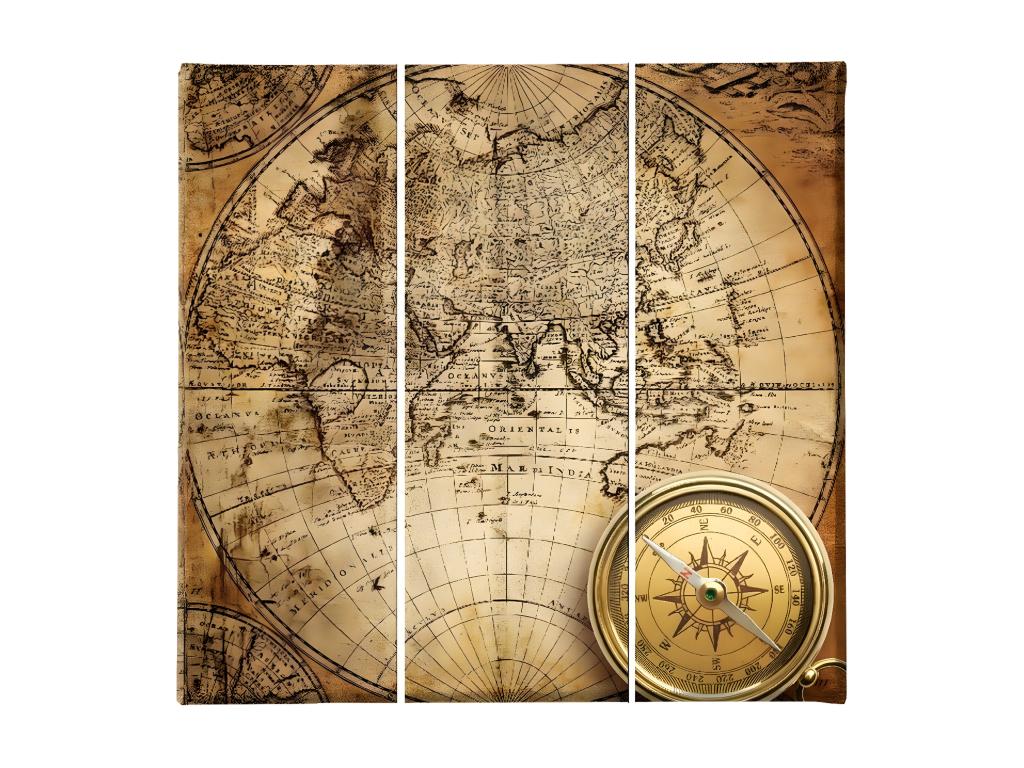 Impresión sobre Lienzo Mapa del Mundo 2, Multicolor, 69x3x50 cm, Hogarlujo