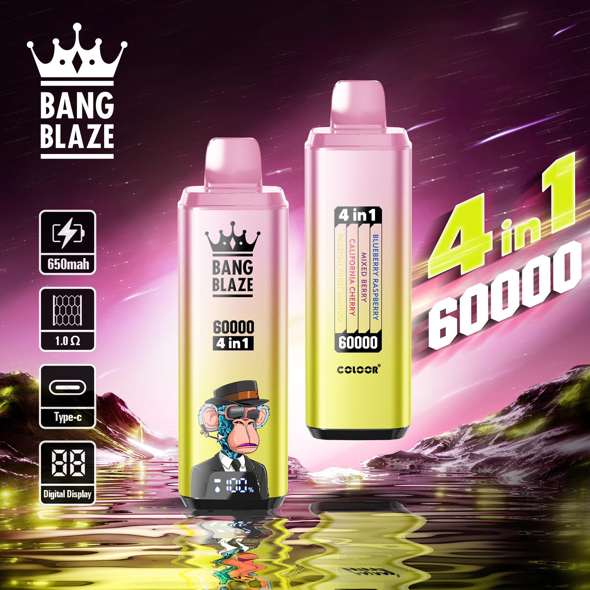 Bang Blaze 60000 Puffs 4in1 Smart Display Vape