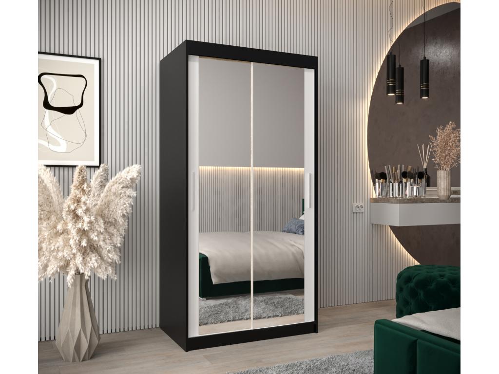 Armario Nestleare 3 de puertas correderas 200/100/62 2 puertas negro/blanco