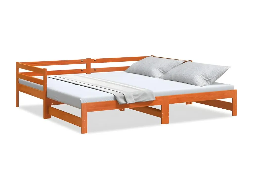 Sofá cama Decoesp sin colchón Decoesp maciza marrón cera 90x190 cm 67107ZFMJ