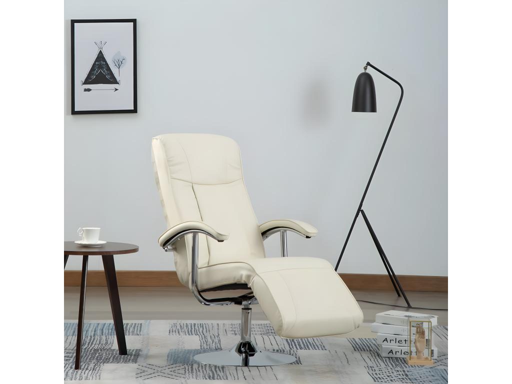 Sillón TV Piel Sintética Crema