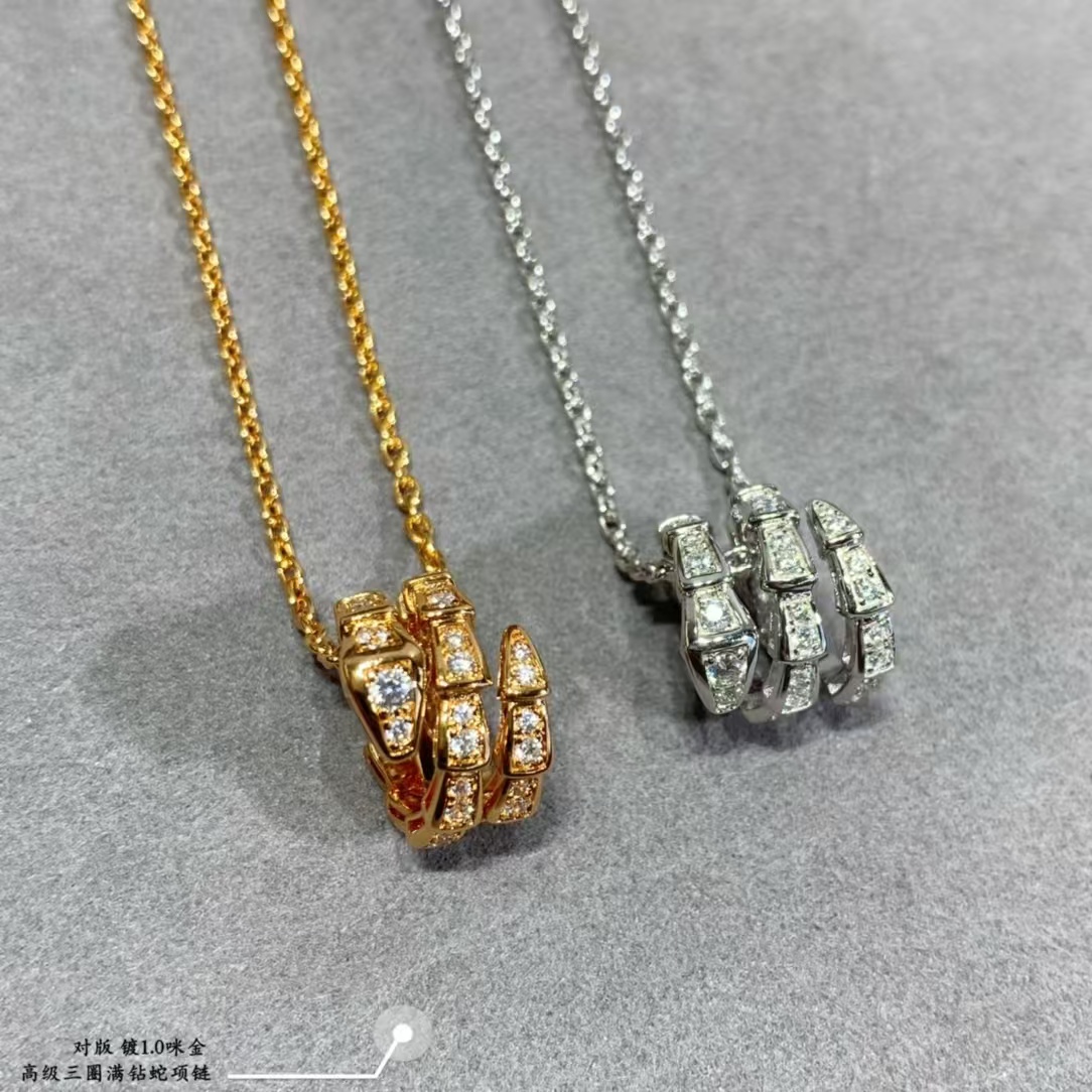 Bvlgari Serpenti Viper Necklace - Full Diamond - Original Replica Club