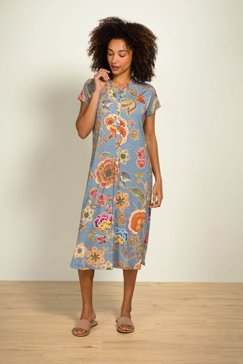 Dalia Nightdress Short Sleeve Matata Blue