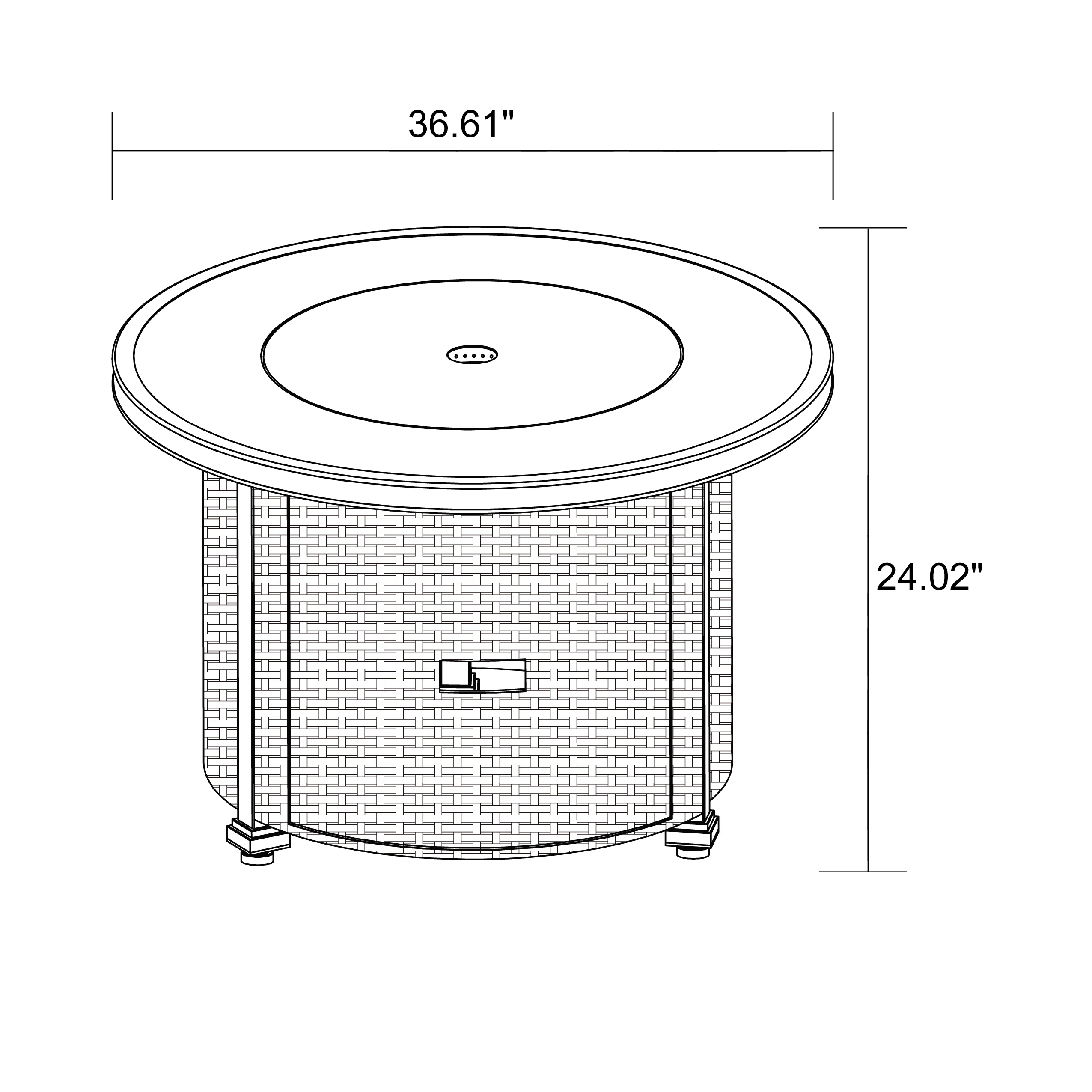 Better Homes & Gardens Colebrooke 37" Round 50,000 BTU Propane Gas Fire Pit Table with Glass Beads, Metal Lid and Protective Cover - Image 11