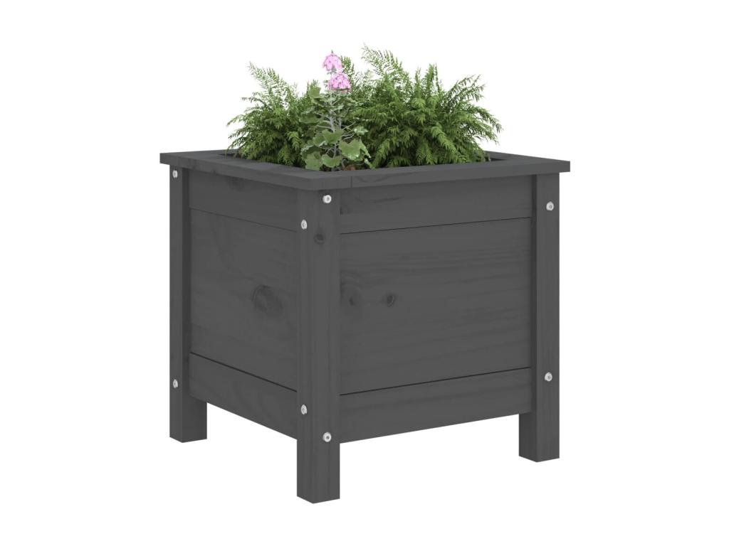 Decoratodo gris 40x40x39 cm madera maciza de pino