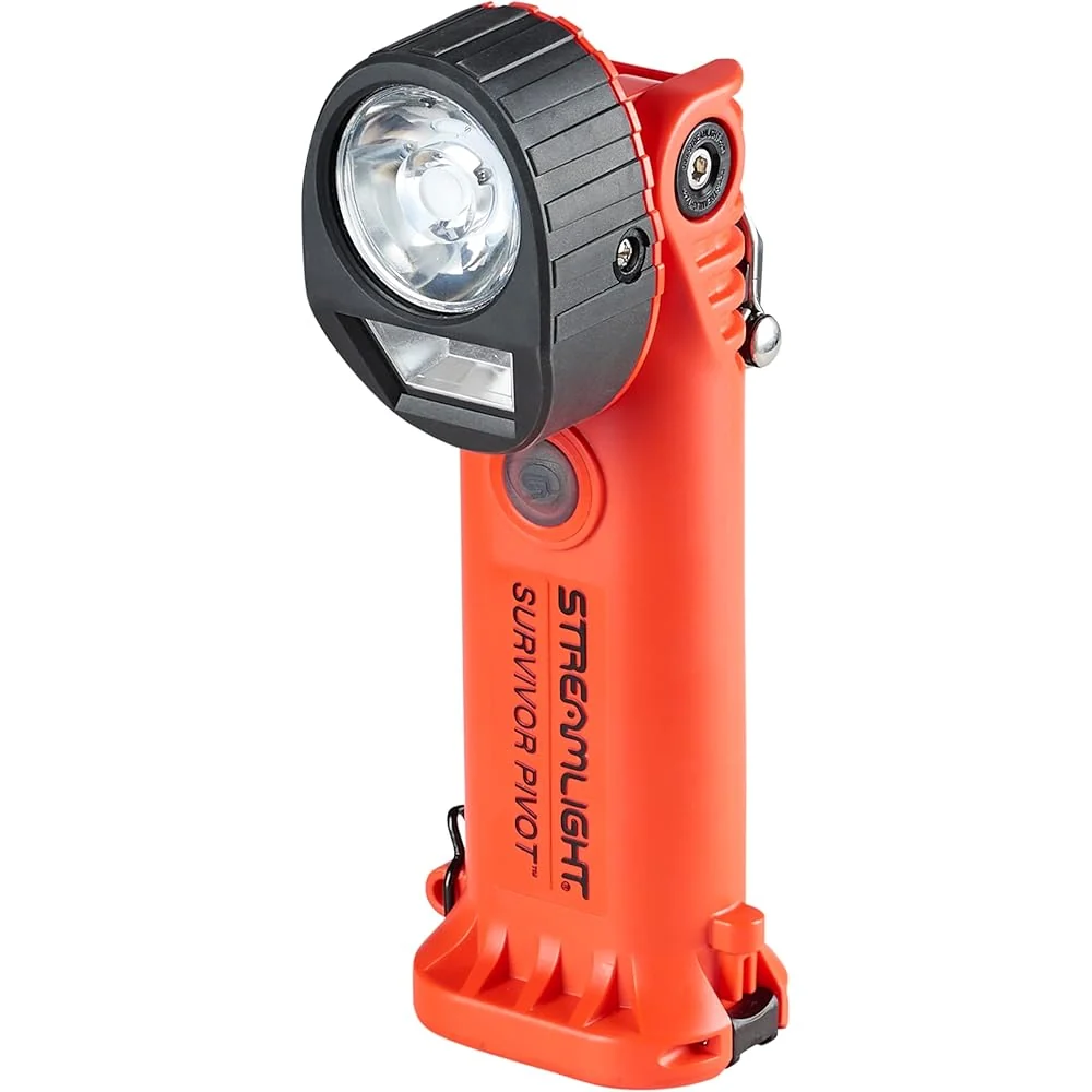 Streamlight Survivor Pivot USB 325-Lumen Rechargeable Right Angle Dual Beam Flashlight, Orange - 91804 Streamlight Survivor Pivot USB 325-Lumen Rechargeable Right Angle Dual Beam Flashlight, Orange - 91804