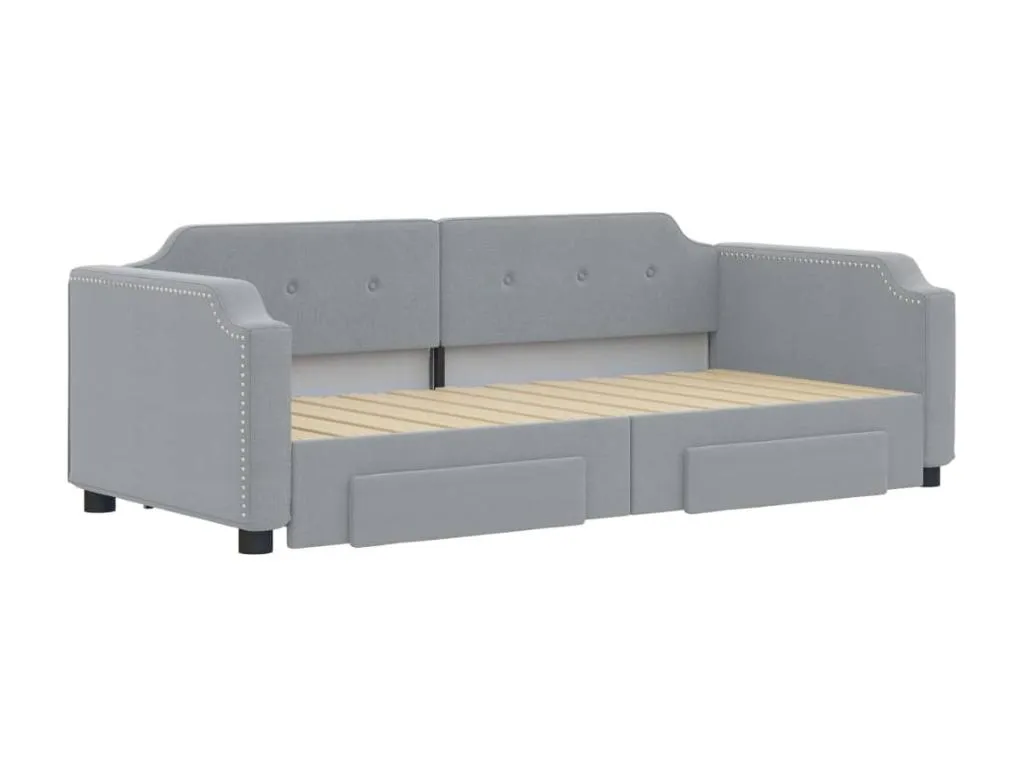 Sofá cama Jmmhogar y cajones gris claro tejido 80x200 cm