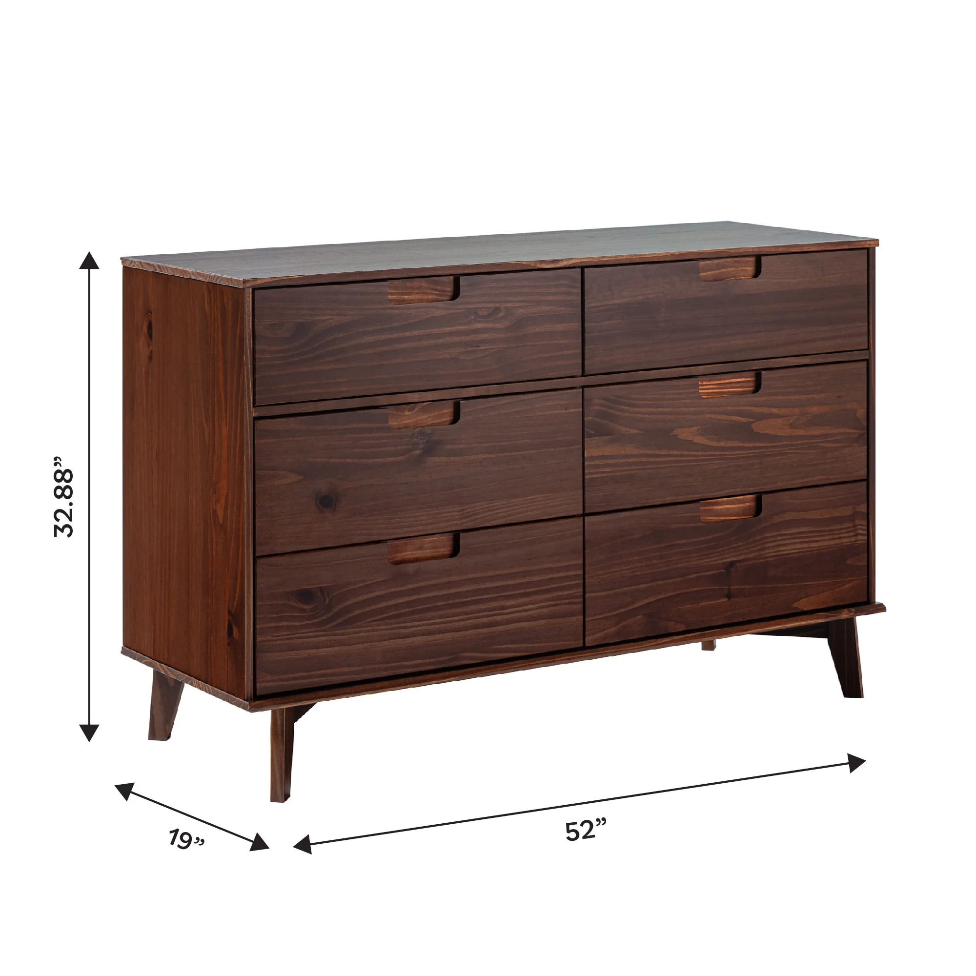 Walker Edison Sonoma 6-Drawer Solid Wood Caramel Dresser - Image 36