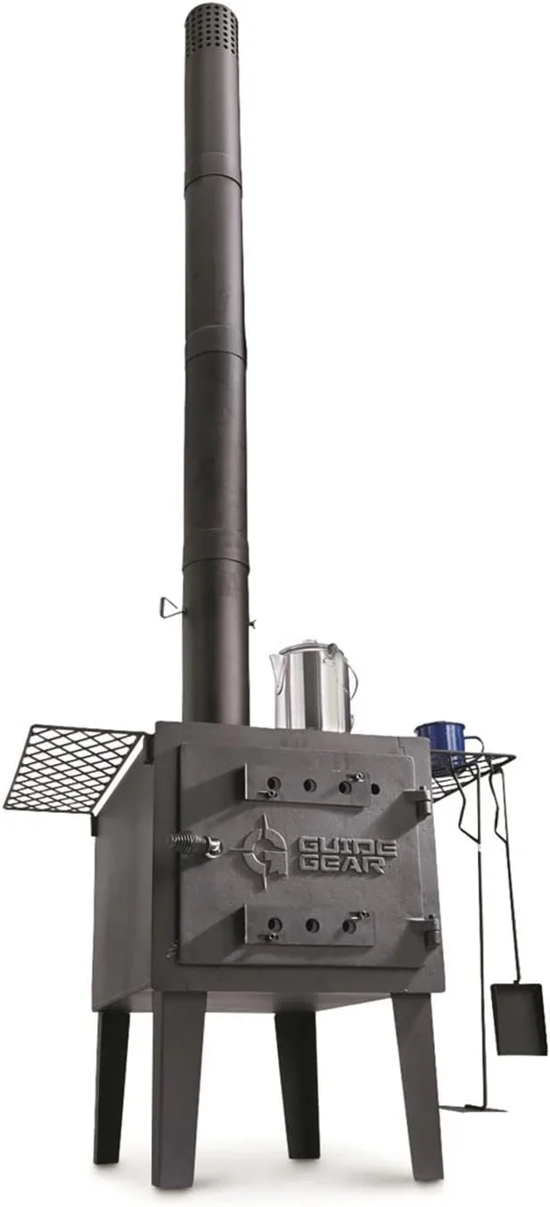 Guide Gear Large Outdoor Wood Burning Stove With Chimney Pipe - Image 6 Guide Gear Large Outdoor Wood Burning Stove With Chimney Pipe - Image 6