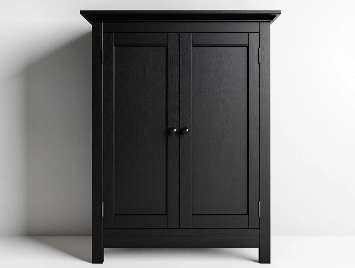 Armario de madera negro de 180x100x50 cm para dormitorio almacenamiento estilo moderno oe6031603