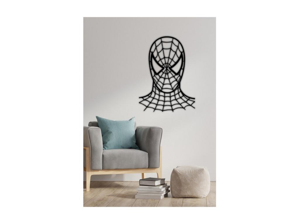 Decoración de Metal Spiderman 1, Negro, 61x1,5x82 cm, Lujodec