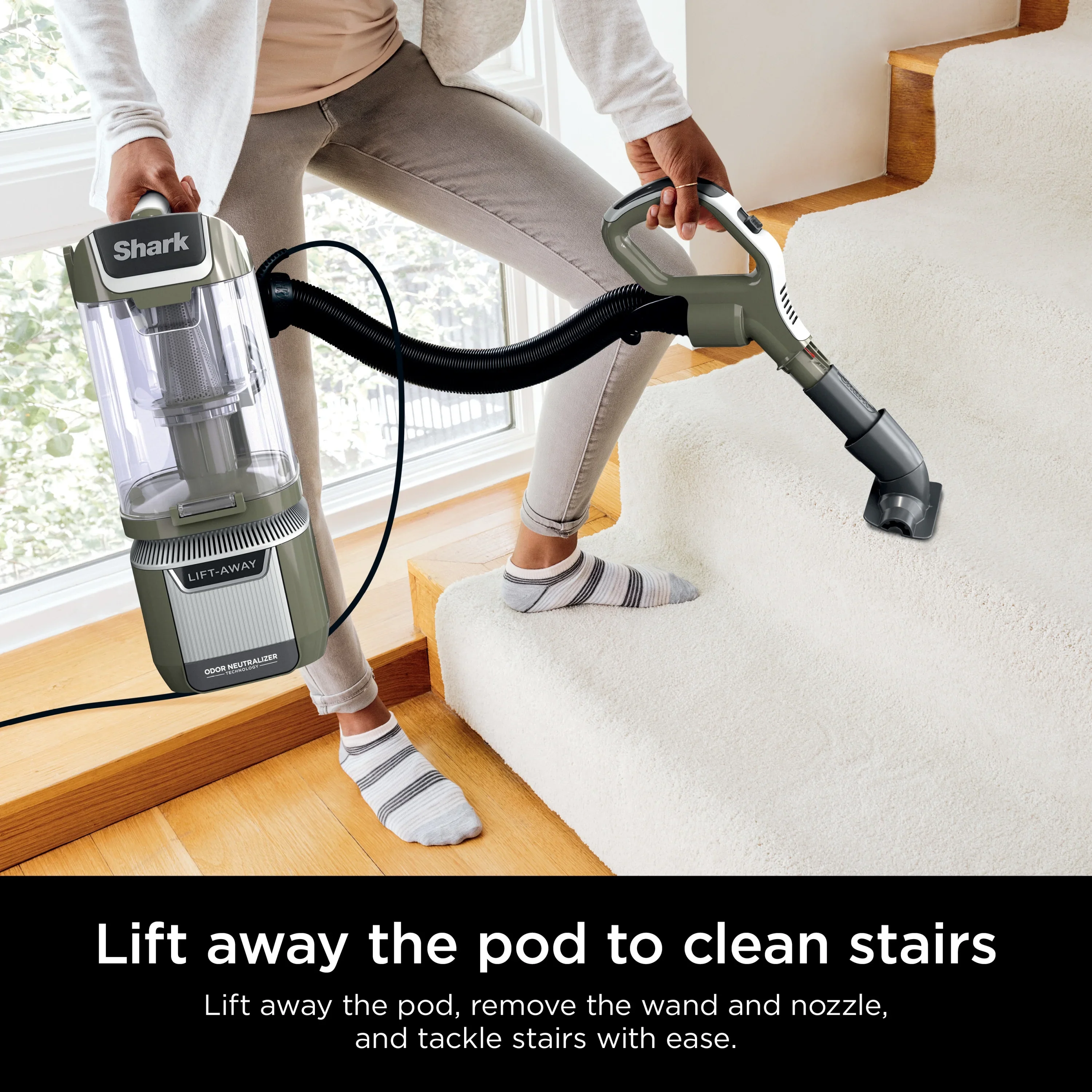 Shark Upright Vacuum, Rotator Pet Lift-Away ADV, Pet Friendly, Bagless, DuoClean PowerFins HairPro Brushroll, HEPA Filter, Hard Floor and Carpet, Swivel Steering, LED Lights, LA700, Sage