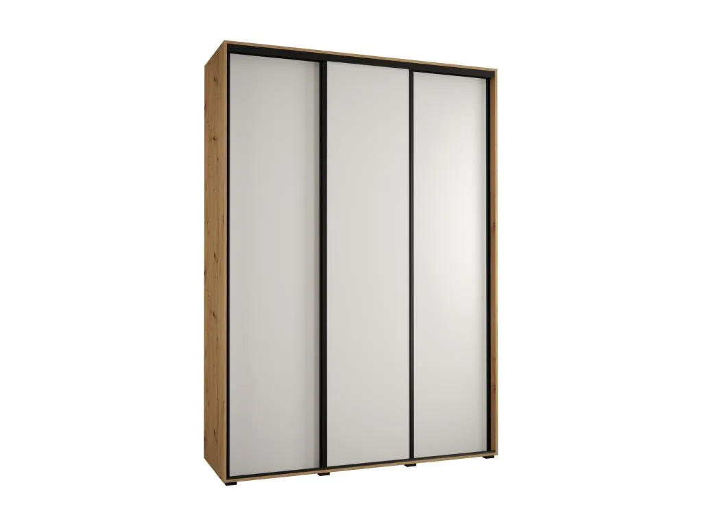 ARMARIO Mobtrendy 1 DE PUERTAS CORREDERAS 235.2/180/60 3 puertas (Artisan/Blanco/Negro) 59986udfm