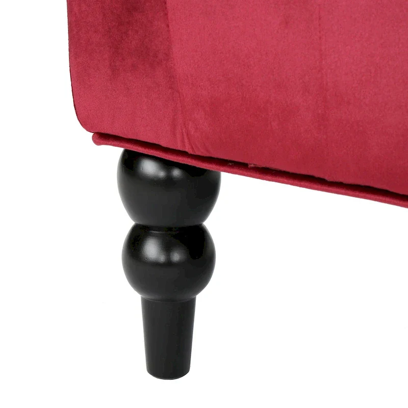 Christopher Knight Home Leora Contemporary Glam Tufted Velvet Wingback Loveseat