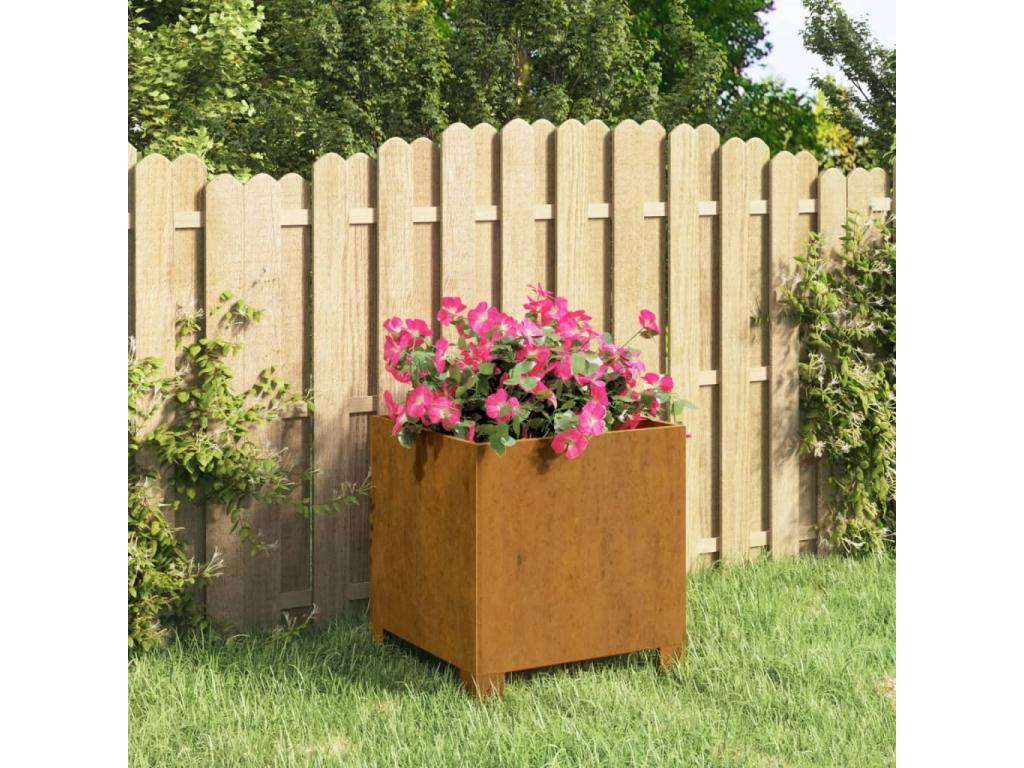 Decoratodo con patas acero corten oxidado 32x30x33 cm