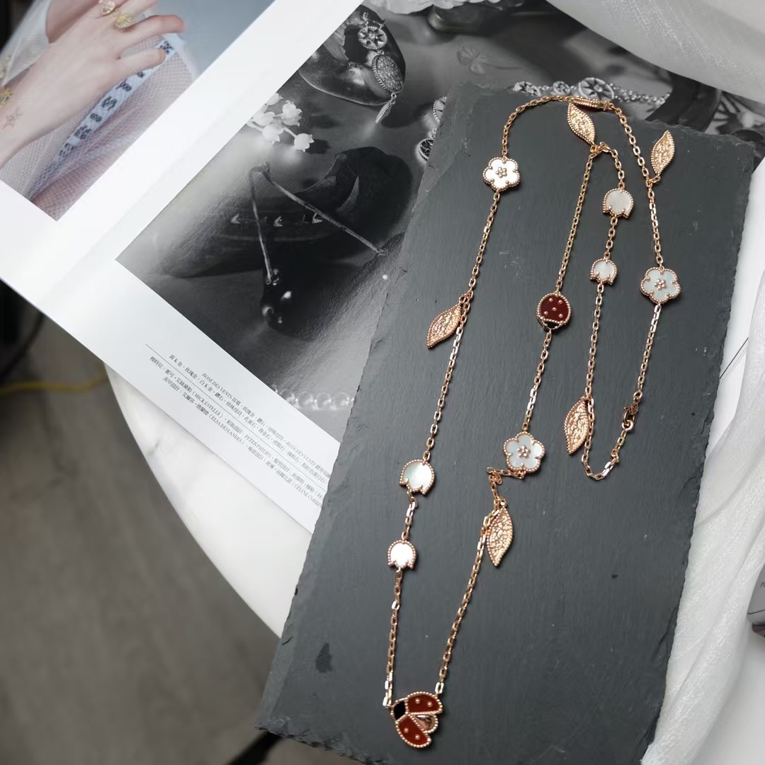 VCA Lucky Spring Long Necklace, 15 Motifs - Original Replica Club