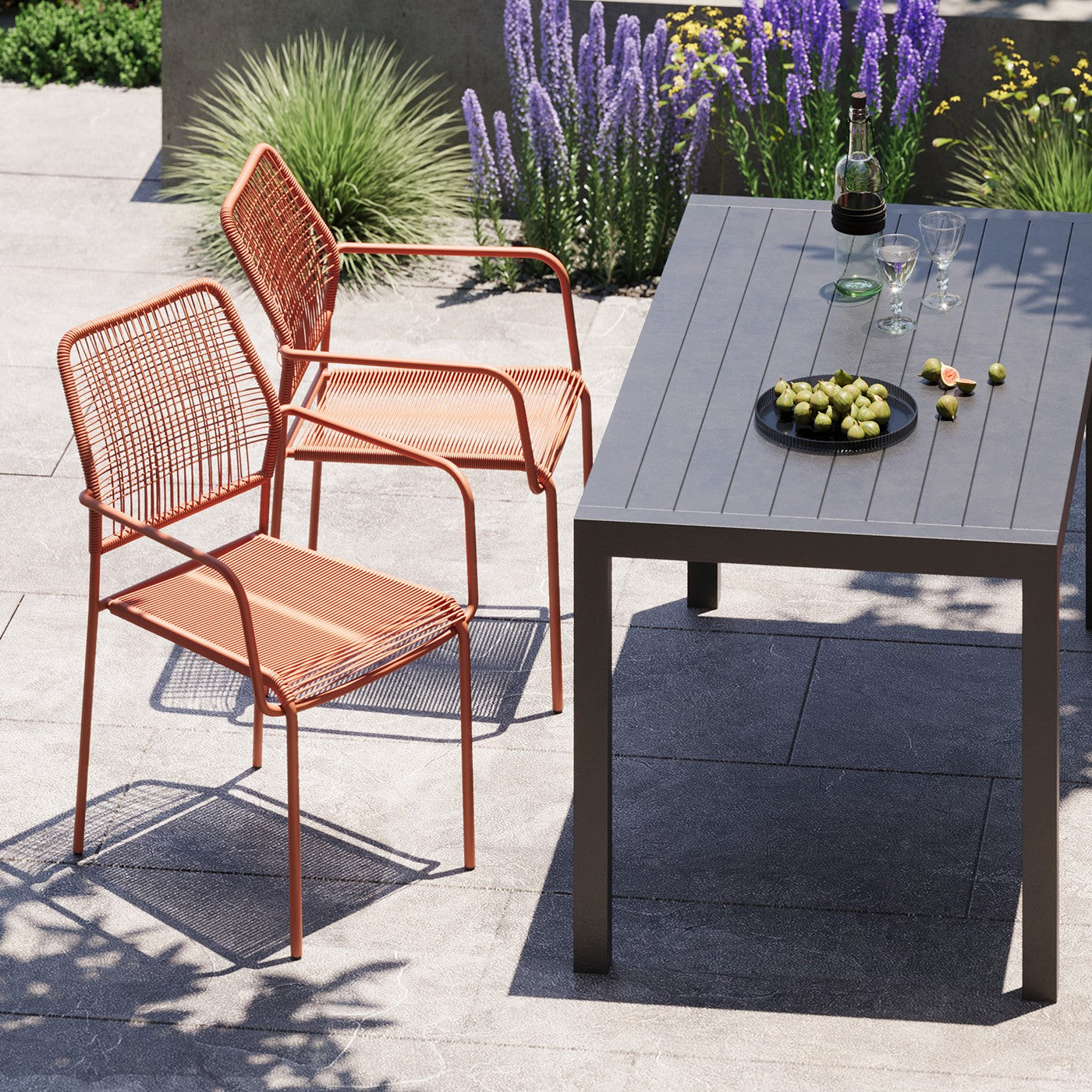 Kare Design Madagascar tuinstoel armleuningen - rood