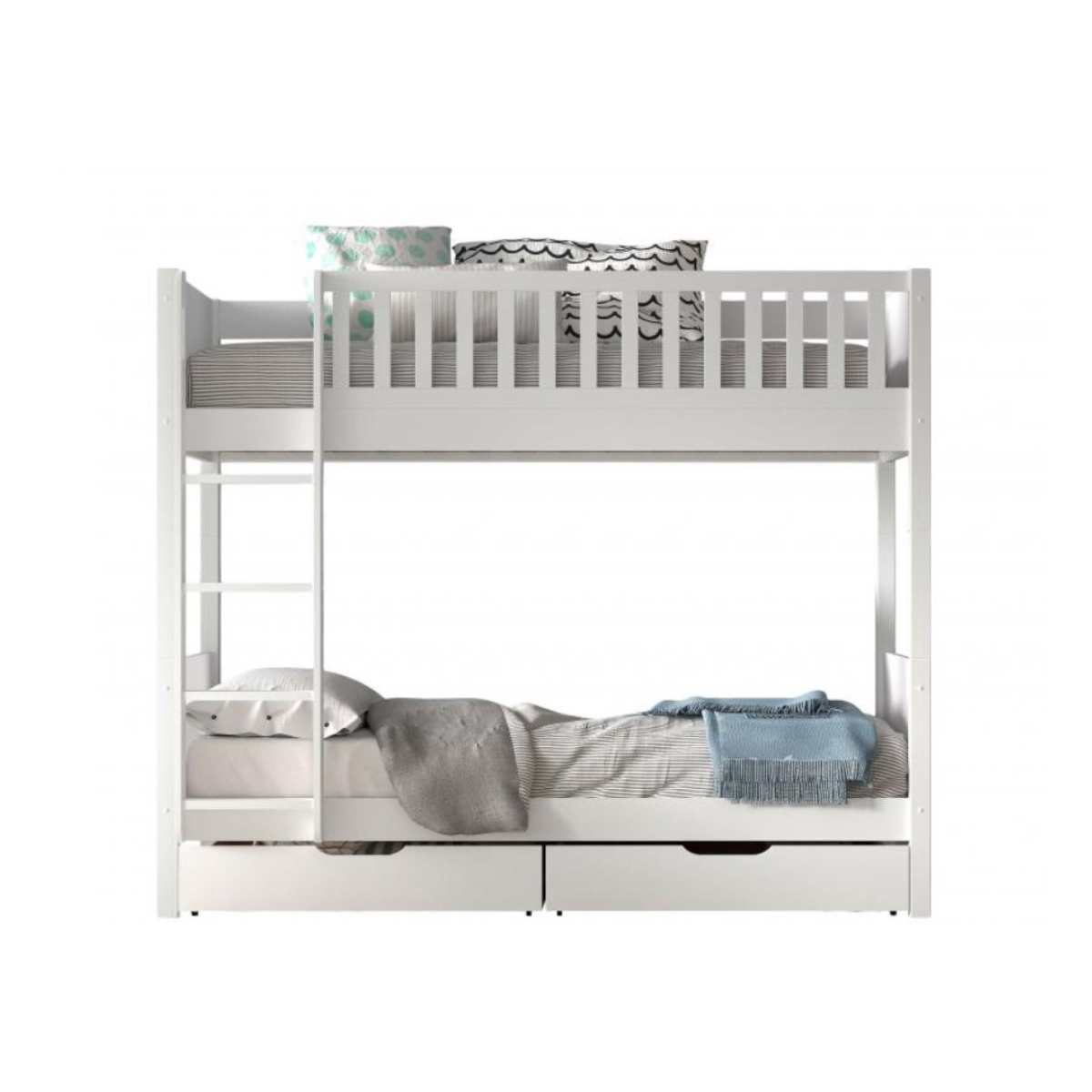 Litera blanca 90x200 cm con somieres y cajones incluidos vv3584n8